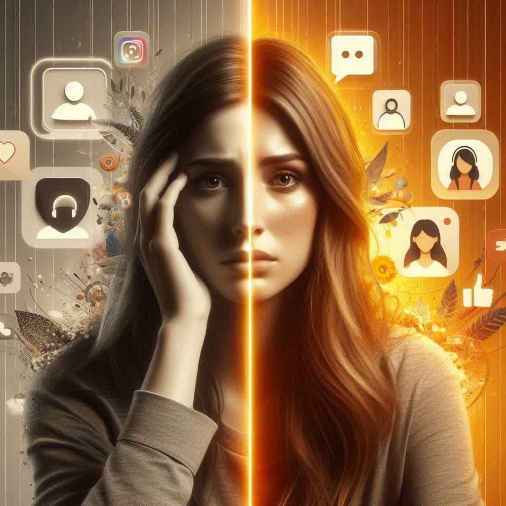Visual representation of mental health transformation through digital support and resources