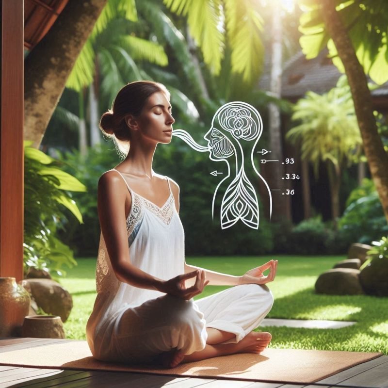 Person practicing breathwork in nature