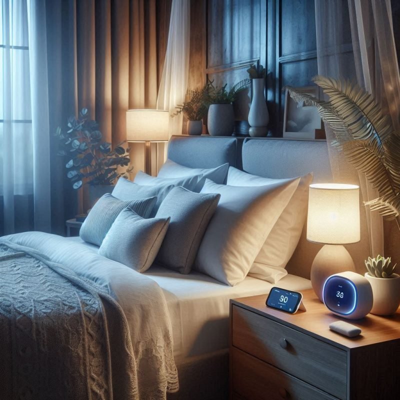 Peaceful bedroom optimized for quality sleep