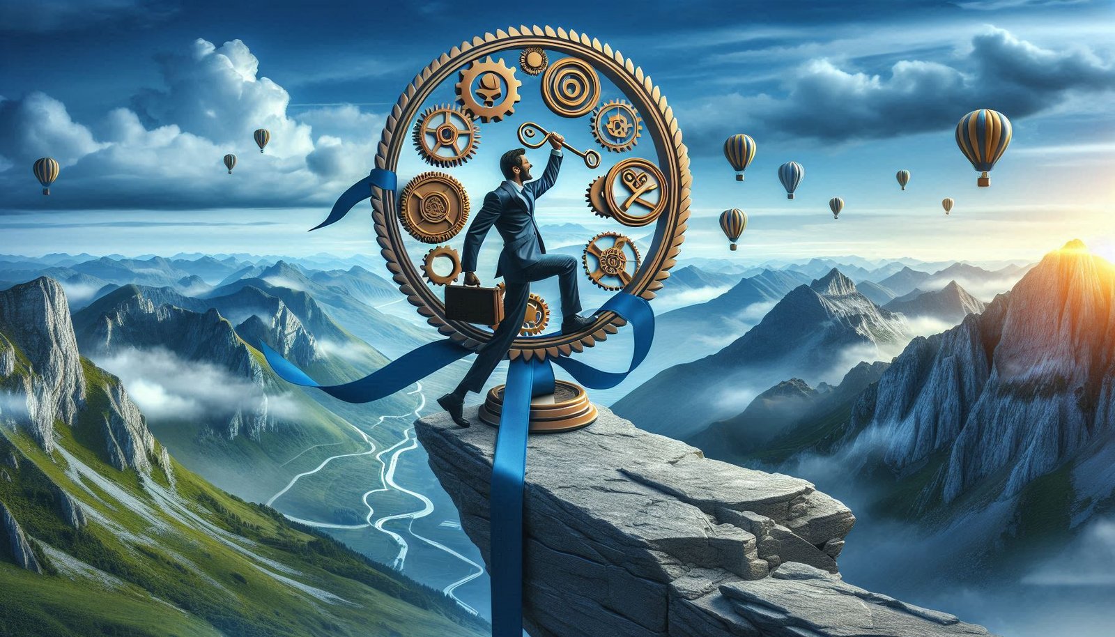 Person climbing a mountain, representing the pursuit of personal goals and the journey to happiness.