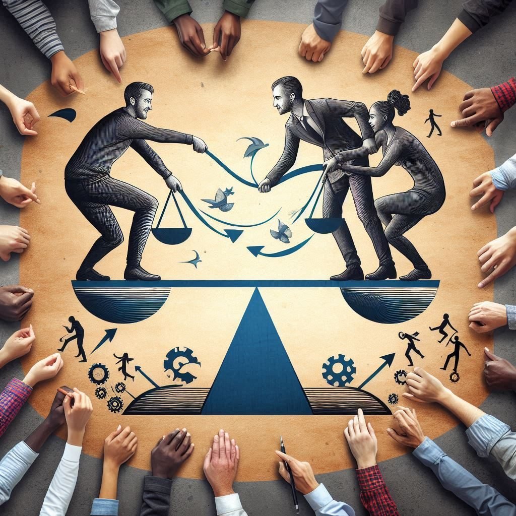 Diverse group participating in friendly competition