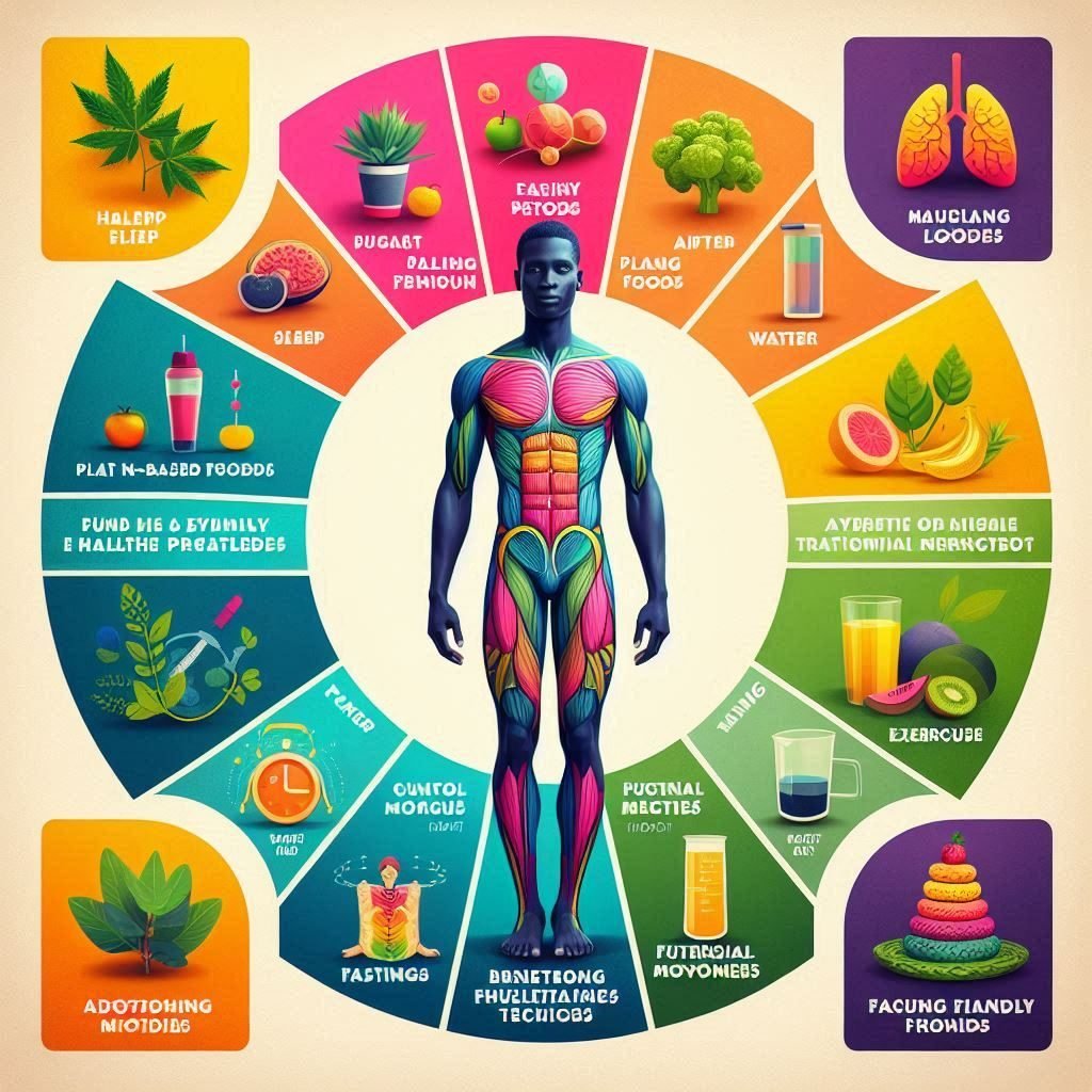 Infographic showcasing 10 game-changing health hacks for optimal wellness in 2024